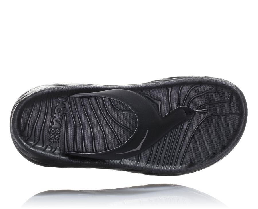 Sandalias Hoka One One Mujer Negros - Ora Recovery Flip - TWJN87391